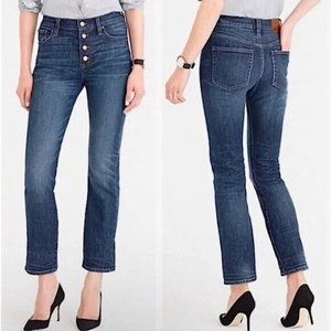 J. Crew Straightaway Ankle Crop Jeans Size 30 Exposed Button Fly F6053